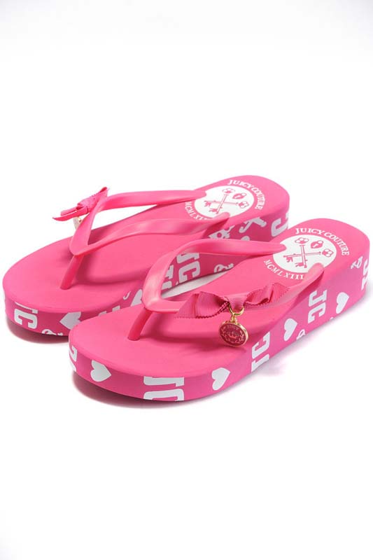 Juicy Couture Graffiti Heavy-Bottomed Slippers Pink White